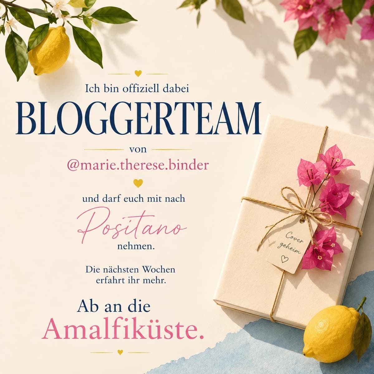 Bloggerteam-Ankündigung: Ich bin offiziell dabei, von @marie.therese.binder